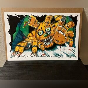 Five Nights At Freddys David K. Wong Signed "Purple Guy's Death" Art Poster